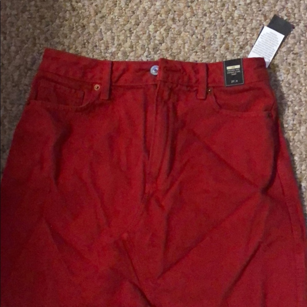 Red mini skirt